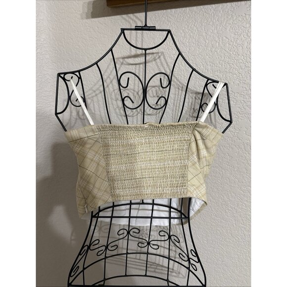 Free People FP One Ivory Stripe Cropped Strapless Top XS 4 - Picture 8 of 8